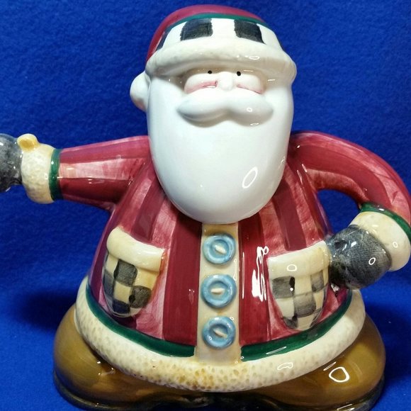 Sakura Debbie Mumm Santa Short and Stout Teapot Folk Art Mini Teapot Series - Picture 3 of 10